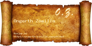 Ongerth Zomilla névjegykártya